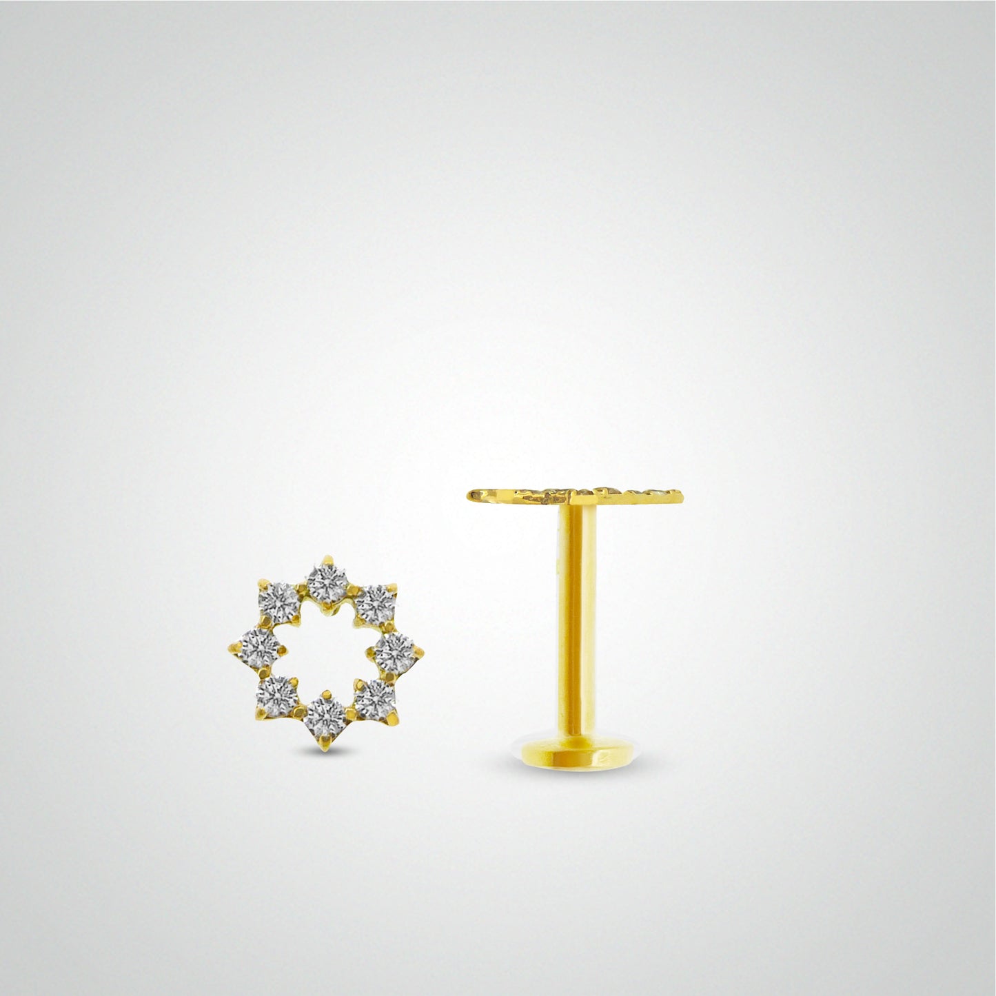 18k yellow gold openwork flower helix piercing