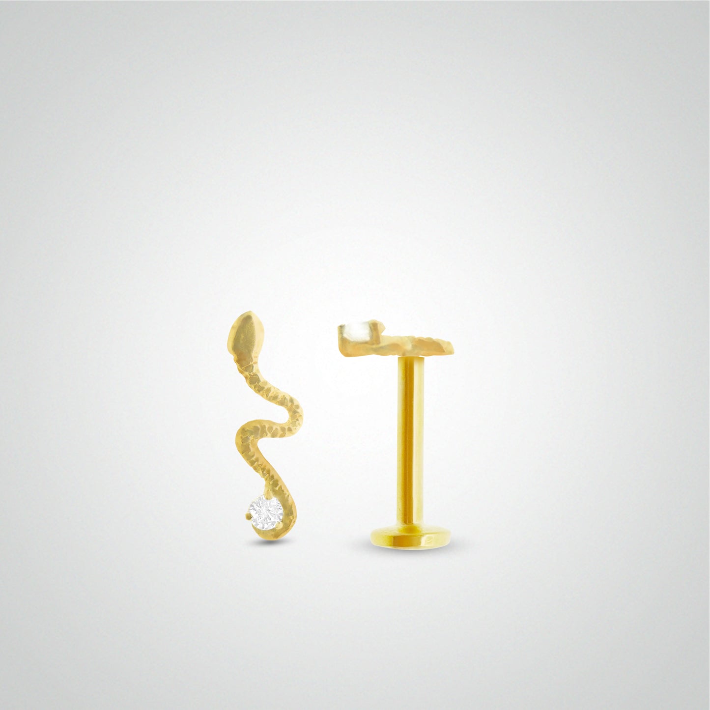 Piercing helix serpent long en or jaune 18 carats (vissable)