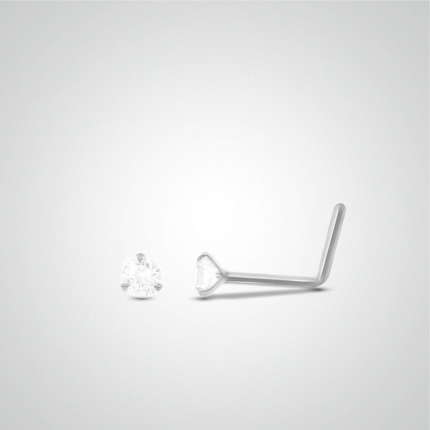 Piercing de nez zircon blanc or blanc