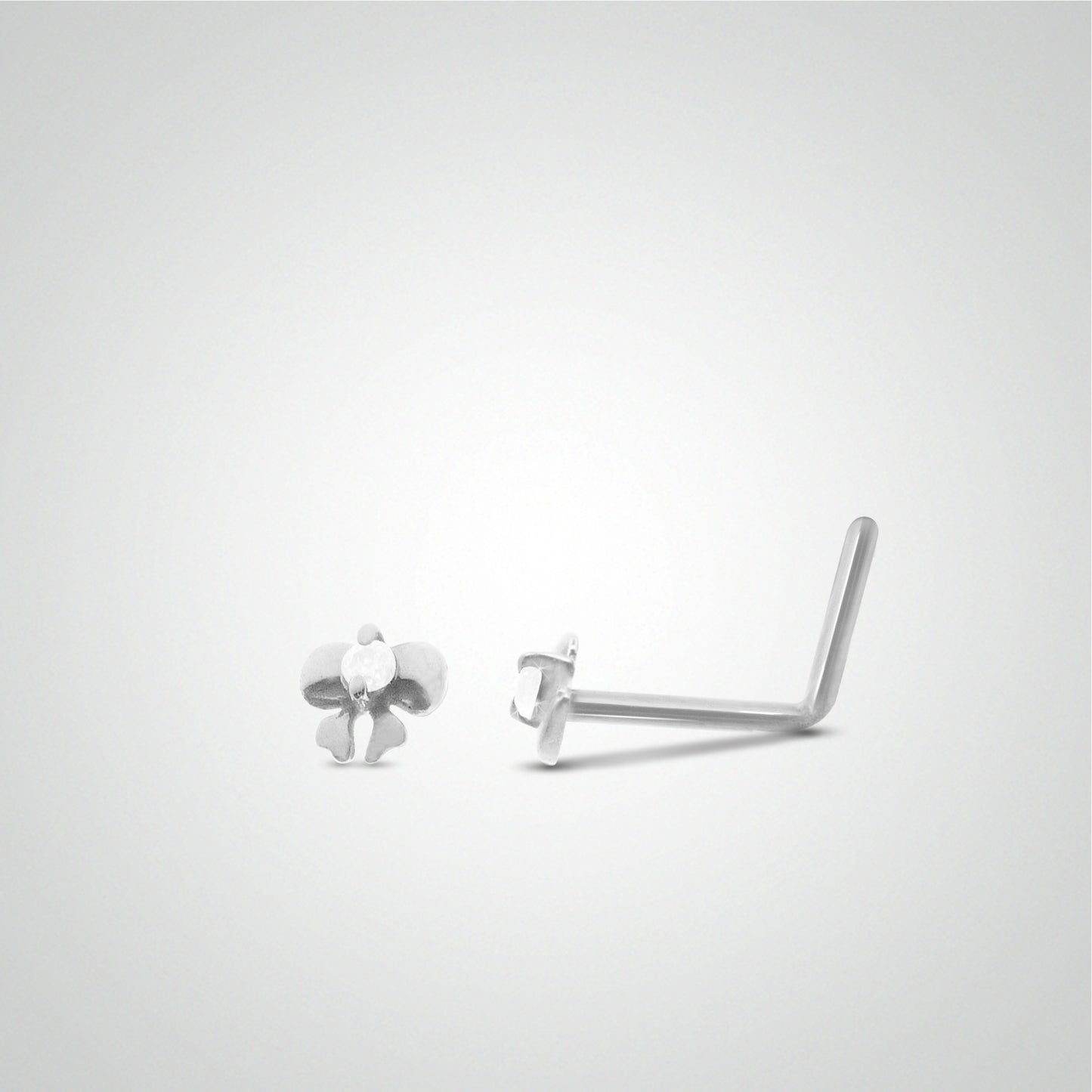 Piercing de nez noeud or blanc