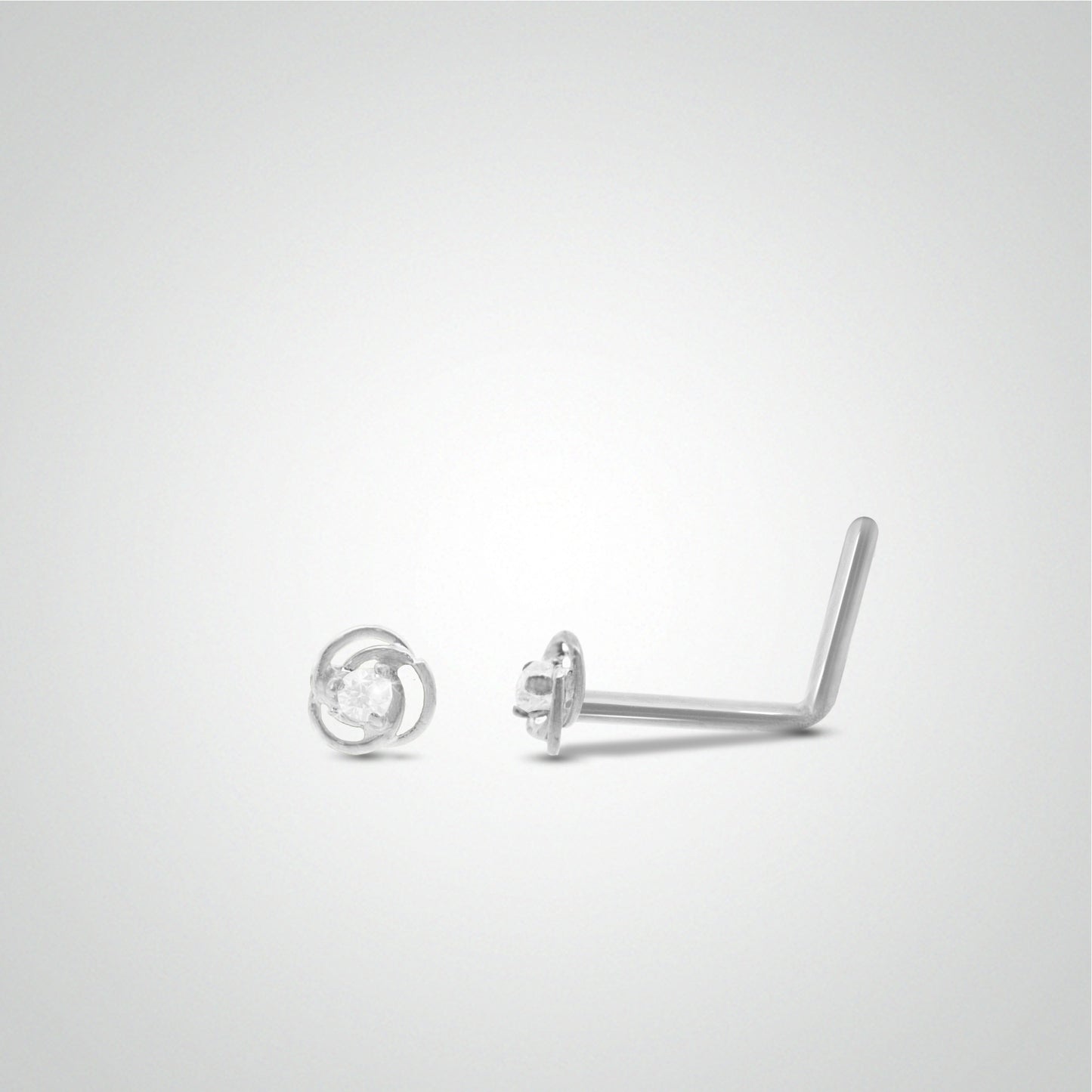 Piercing de nez rose or blanc