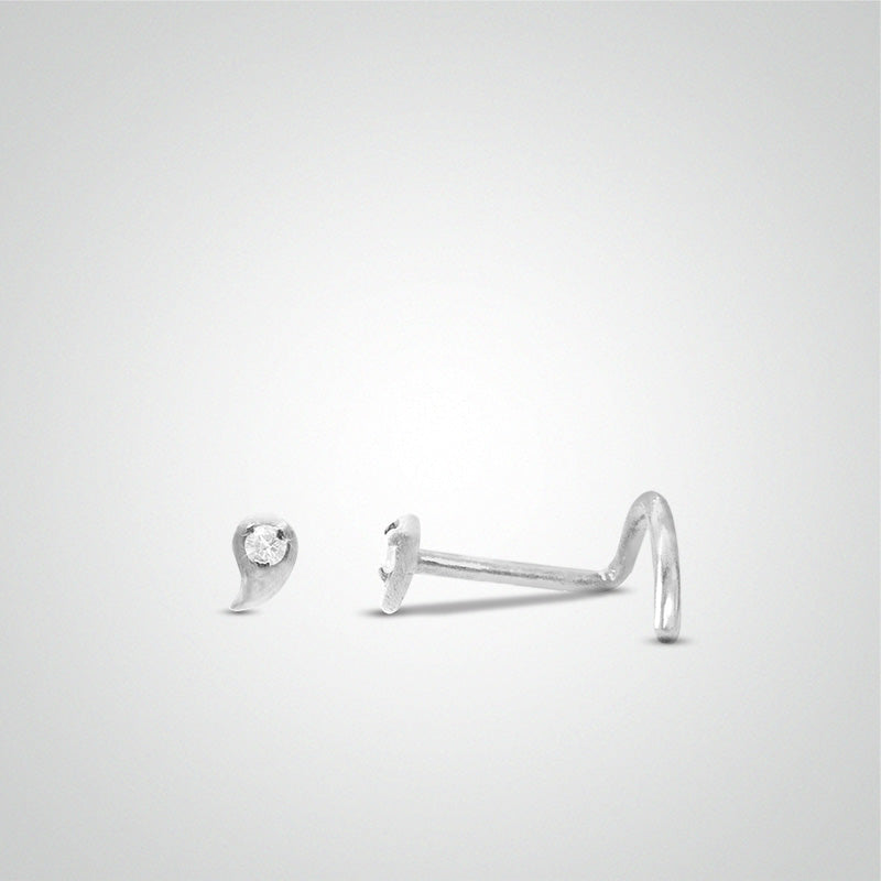 White gold drop nose piercing