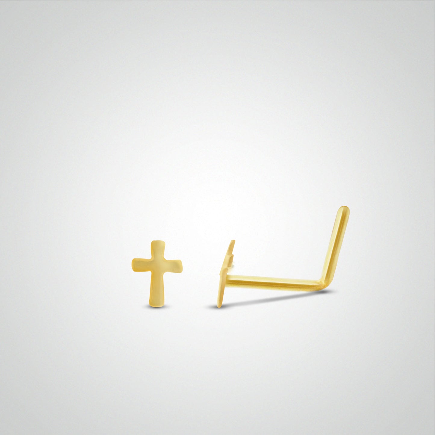 Piercing de nez croix or jaune