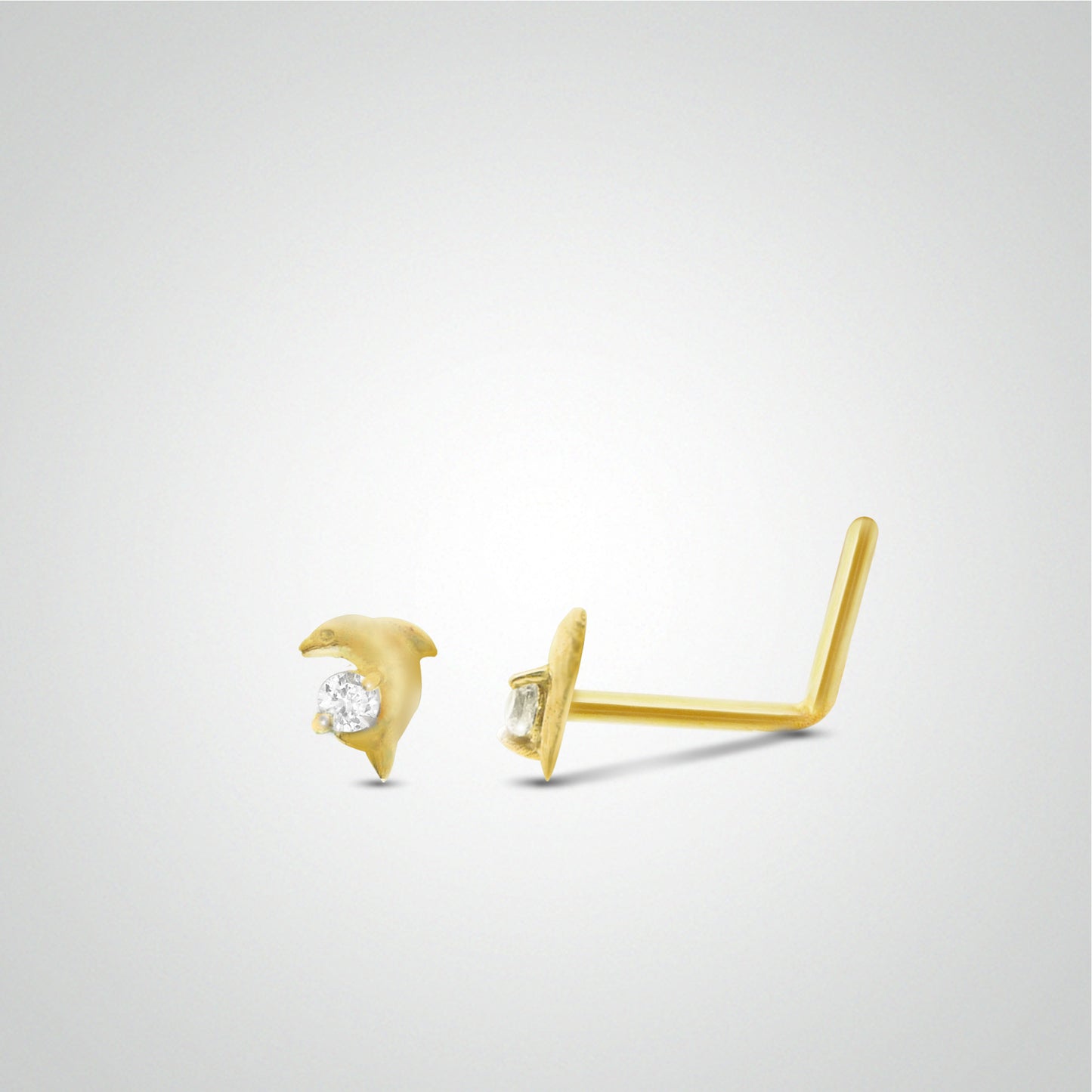 Piercing de nez dauphin or jaune