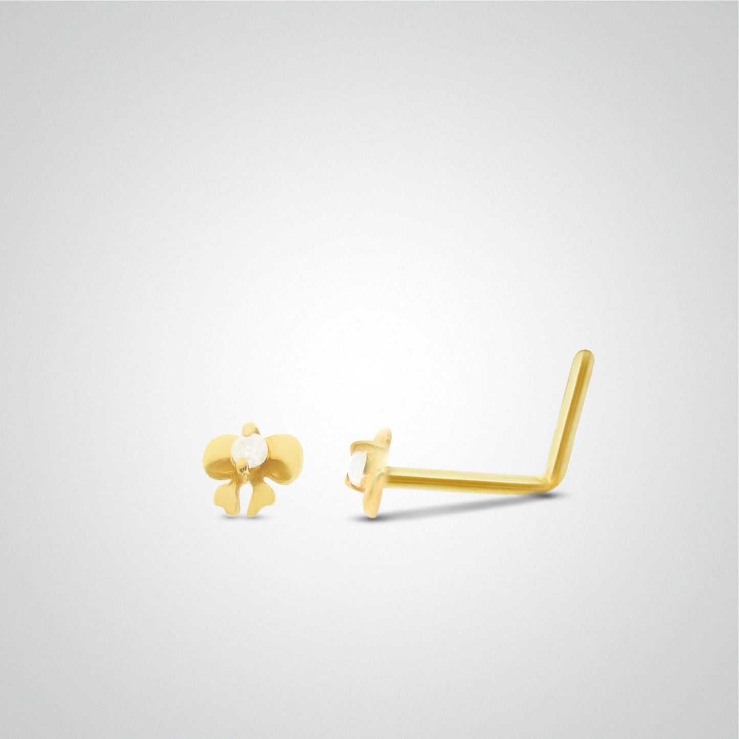 Piercing de nez noeud or jaune