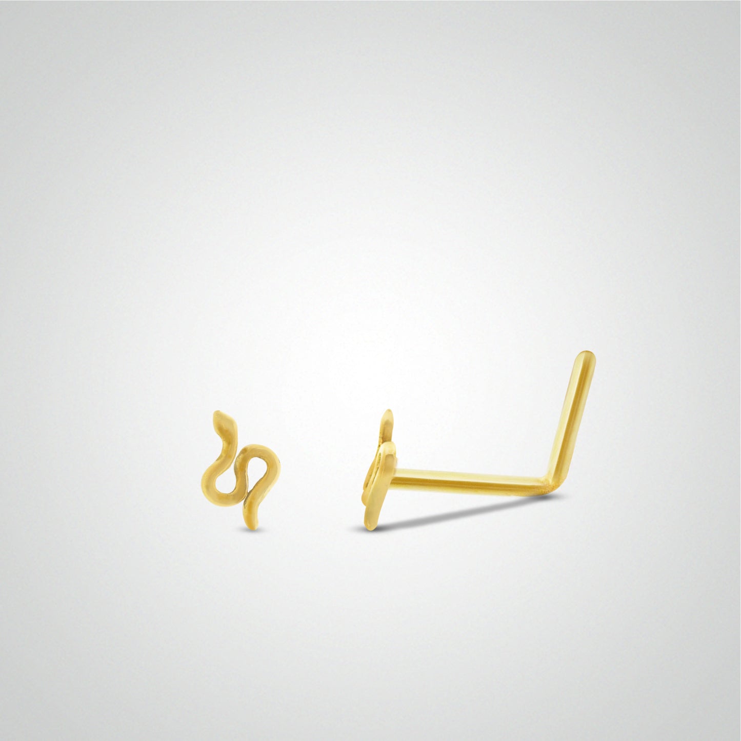 Piercing de nez serpent or jaune
