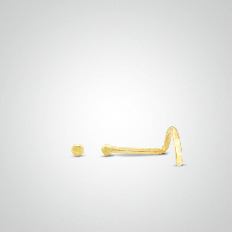 Yellow gold ball nose piercing