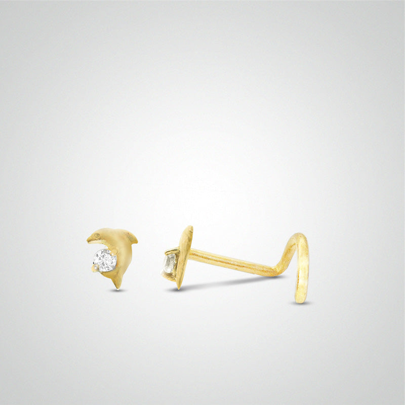 Piercing de nez dauphin or jaune