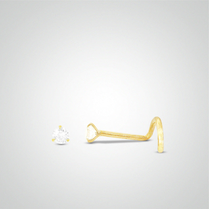 0.02 carat diamond nose piercing in yellow gold