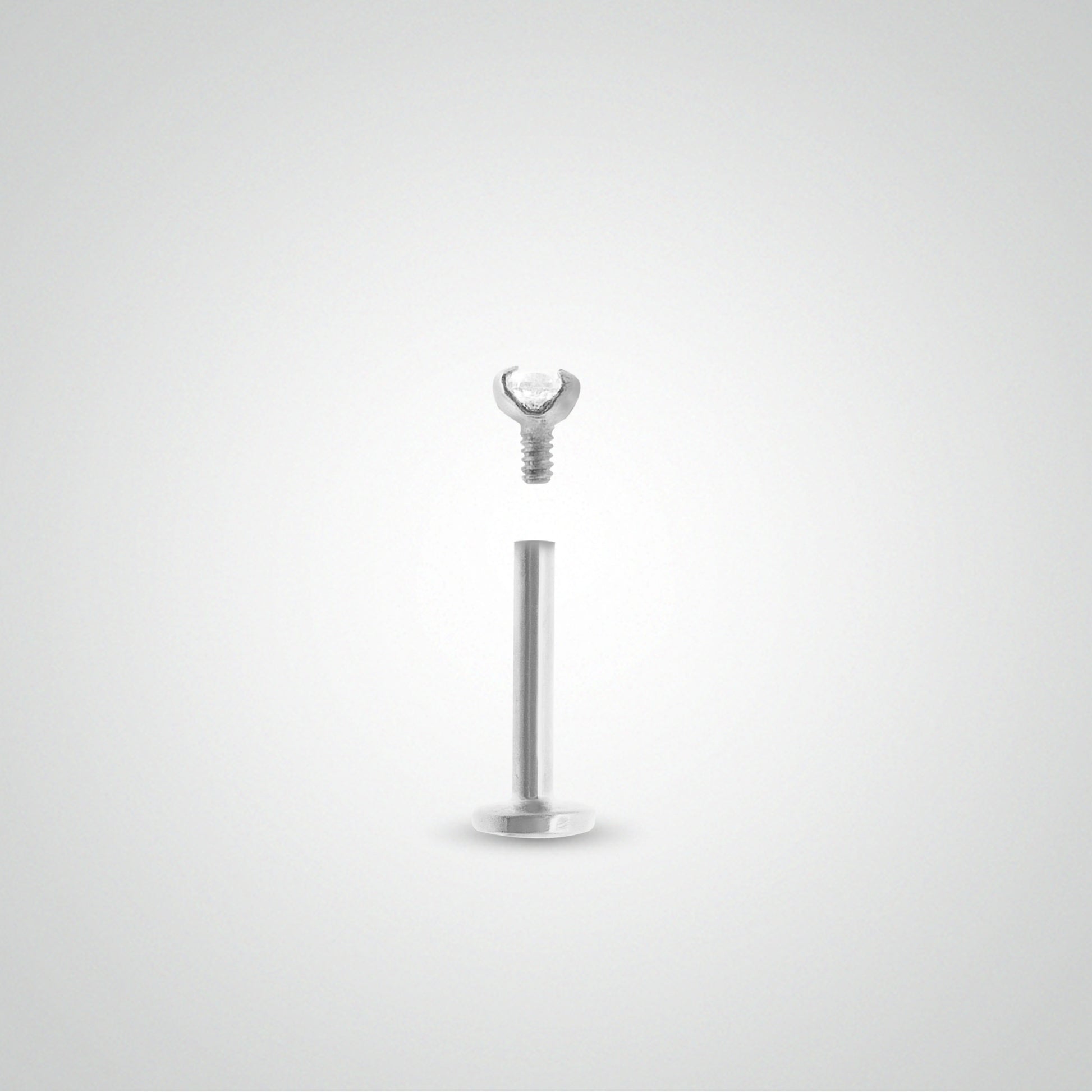 Piercing labret or blanc avec oxyde de zirconium ouvert