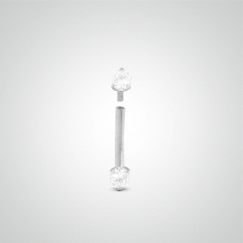 Daith and rook diamond piercing 0.03 carats in white gold
