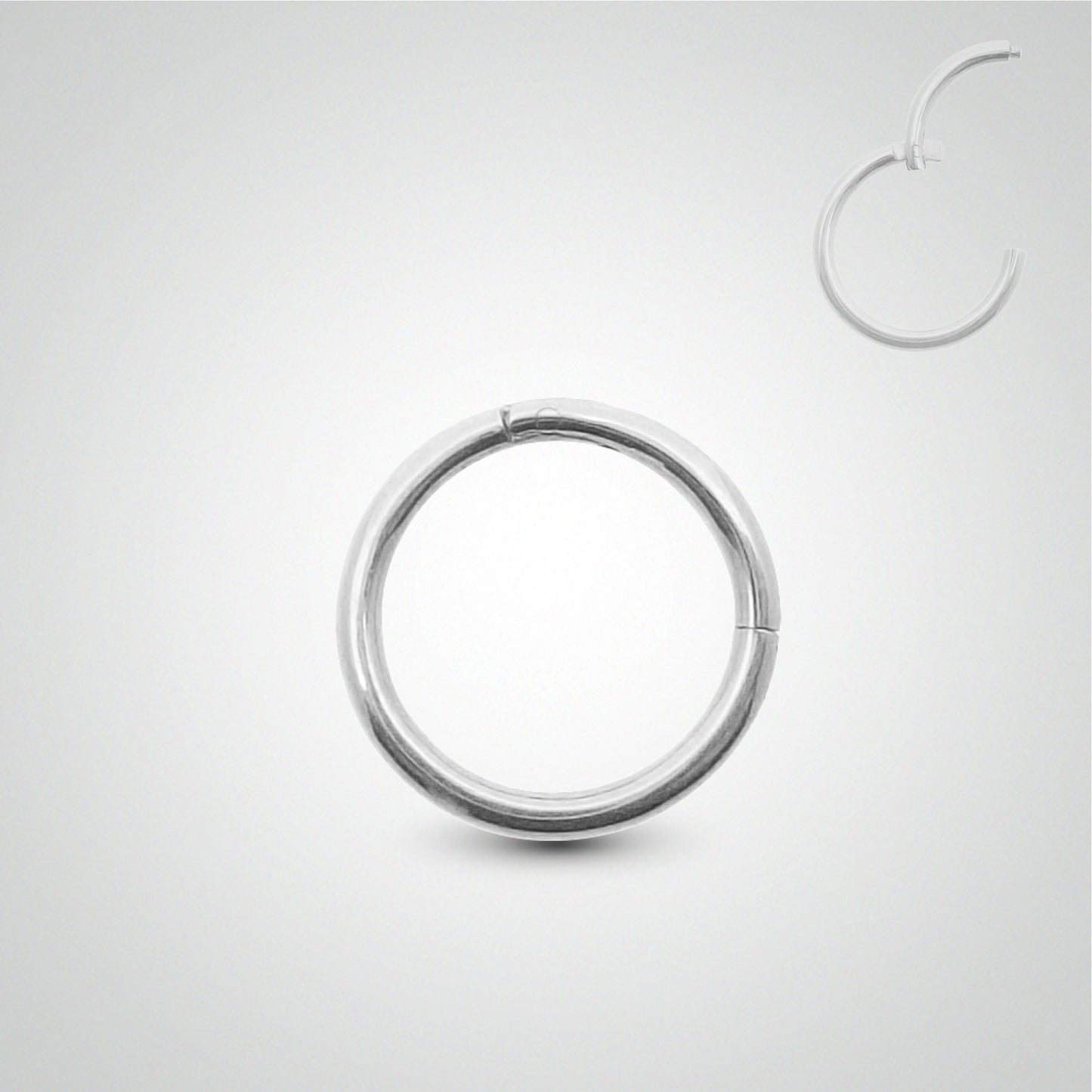Anneau clicker en or blanc (pose manuelle) pour daith et rook