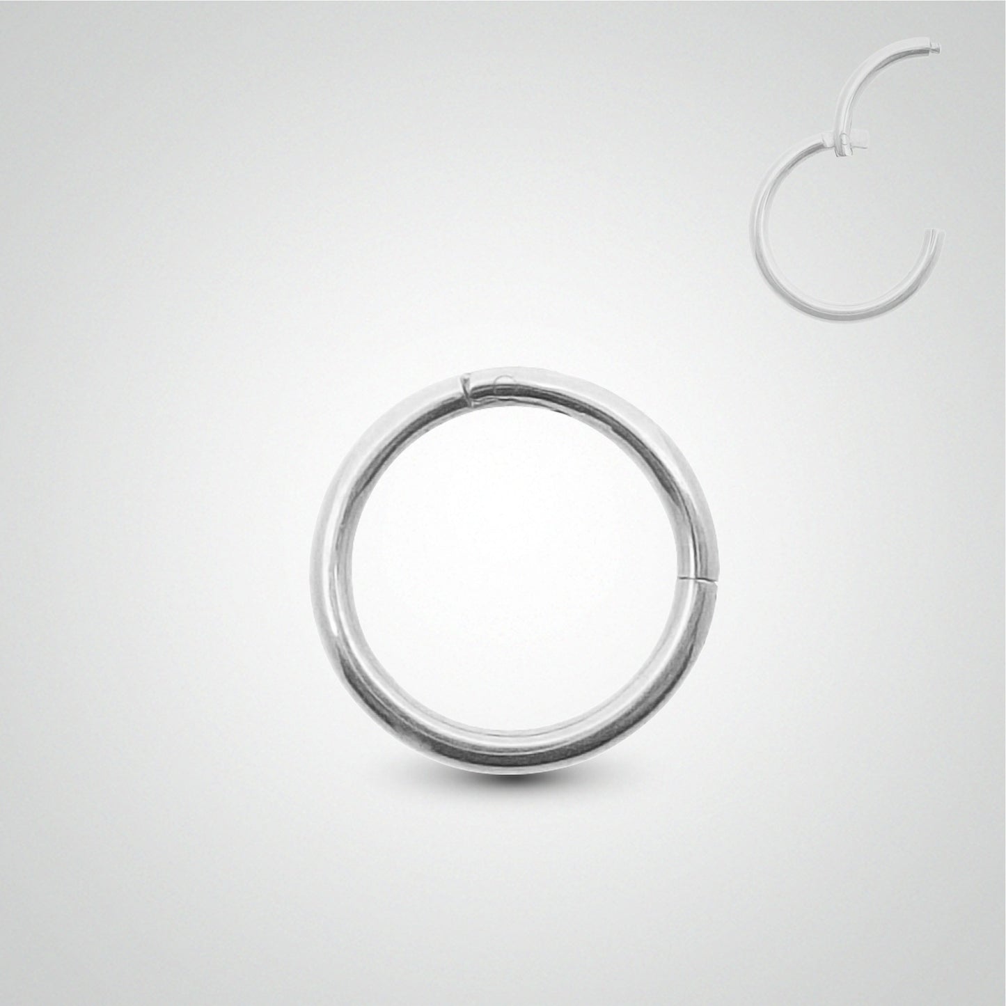 Anneau clicker en or blanc (pose manuelle) pour daith et rook