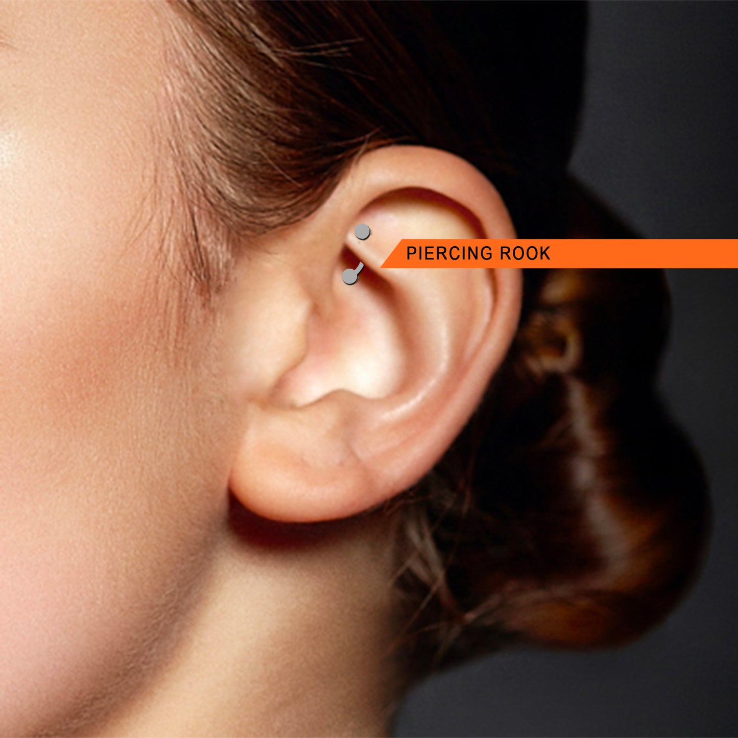 Piercing courbe or jaune avec boules cristal de Swarovski pour l'oreille (1,2mm)