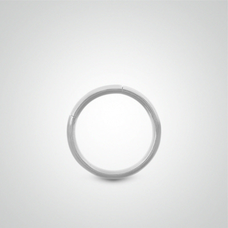 Piercing de tragus anneau segment en or blanc (1,2mm)