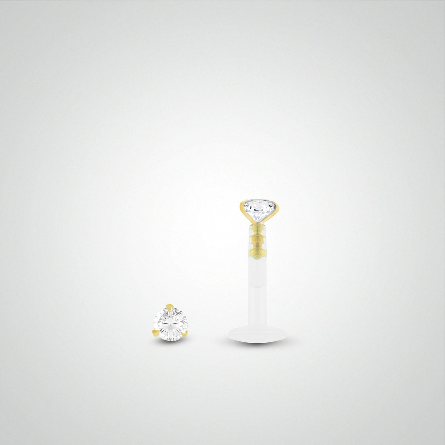 Piercing tragus diamant 0,02 carats en or jaune