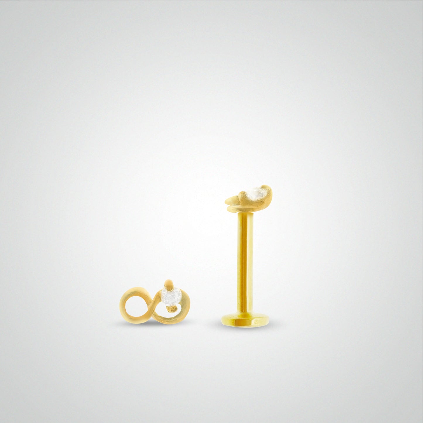 Piercing tragus infini en or jaune 18 carats (vissable)