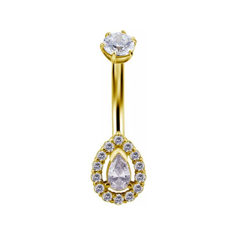 Piercing nombril sans pendentif en or 18 carats