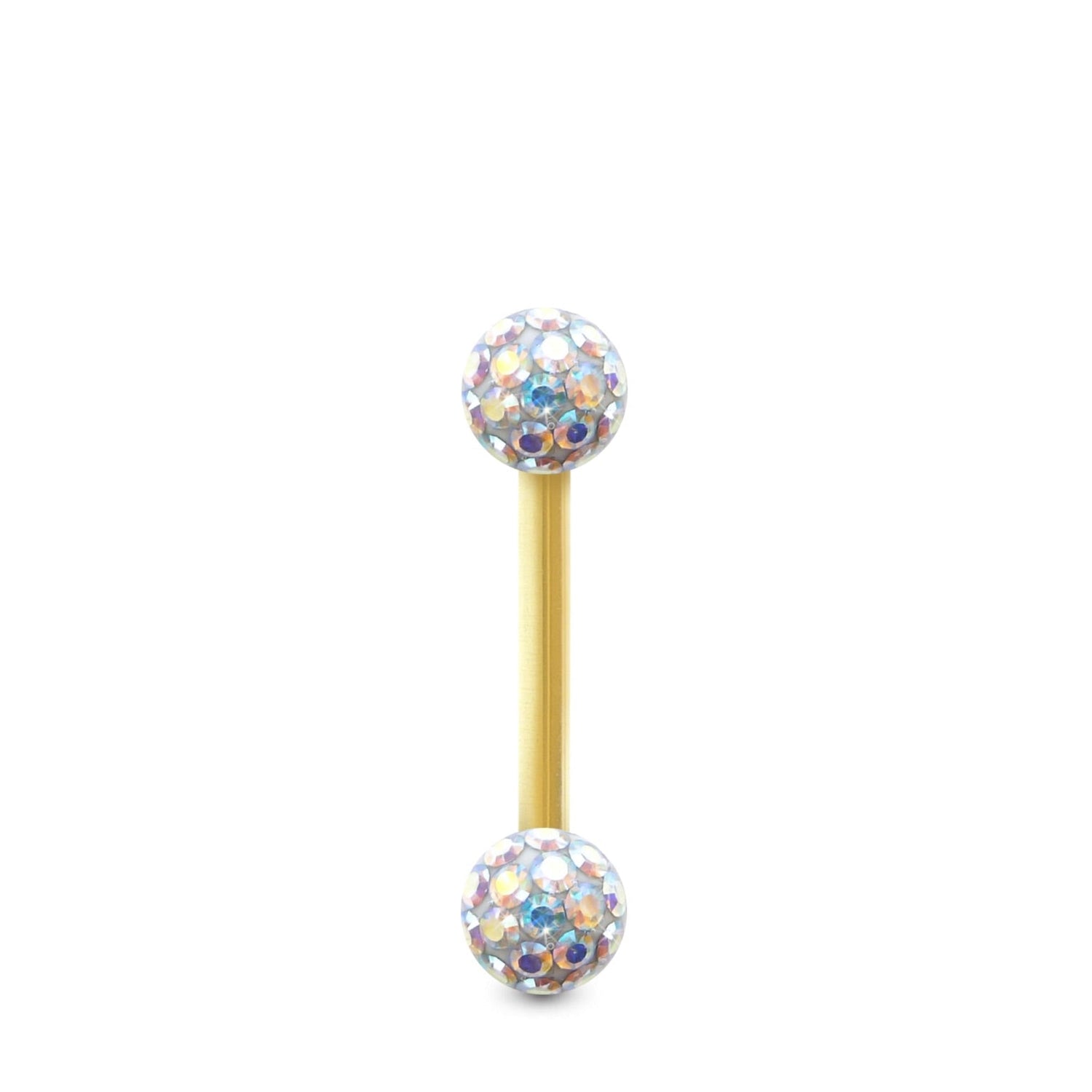 Piercing arcade en or jaune ou blanc 18 carats avec boule en Cristal Premium