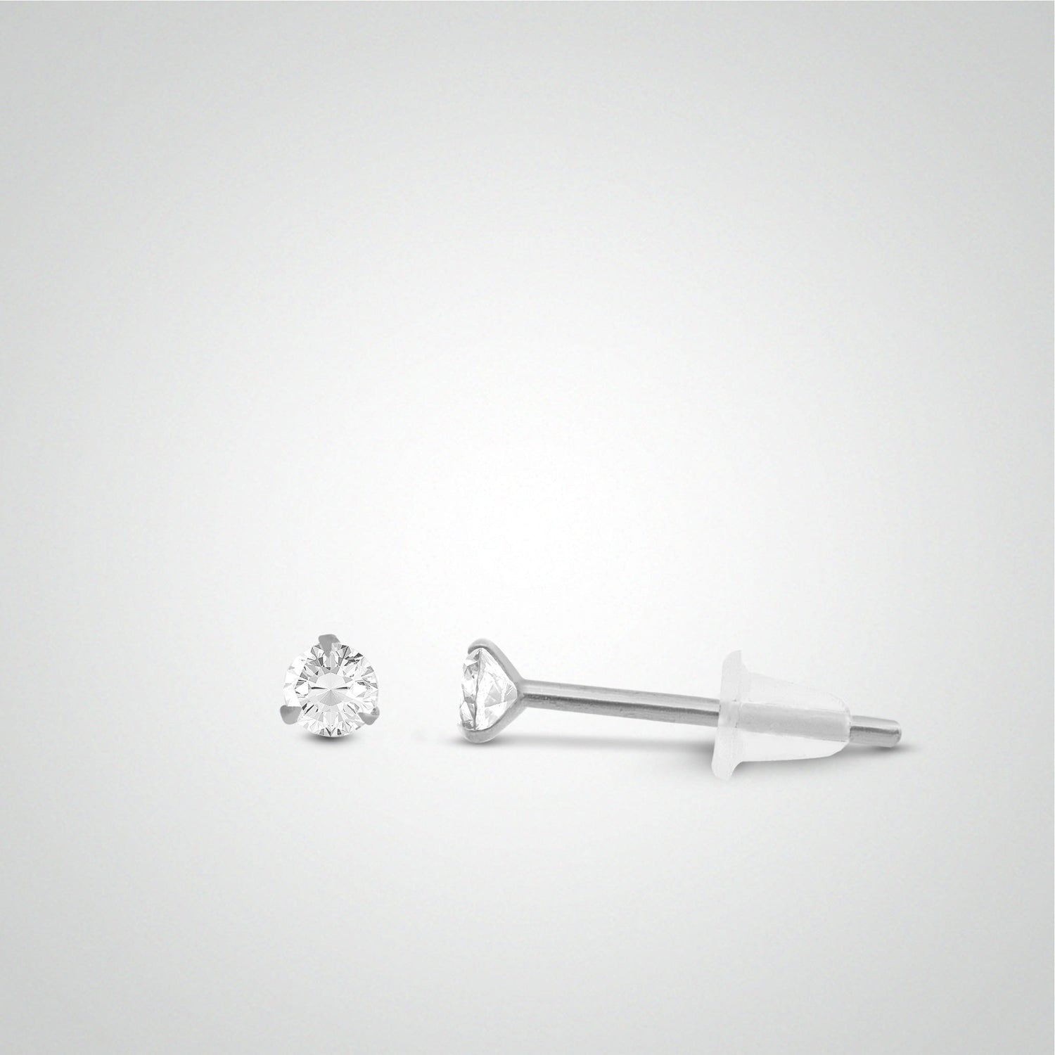 Boucles d'oreilles or blanc