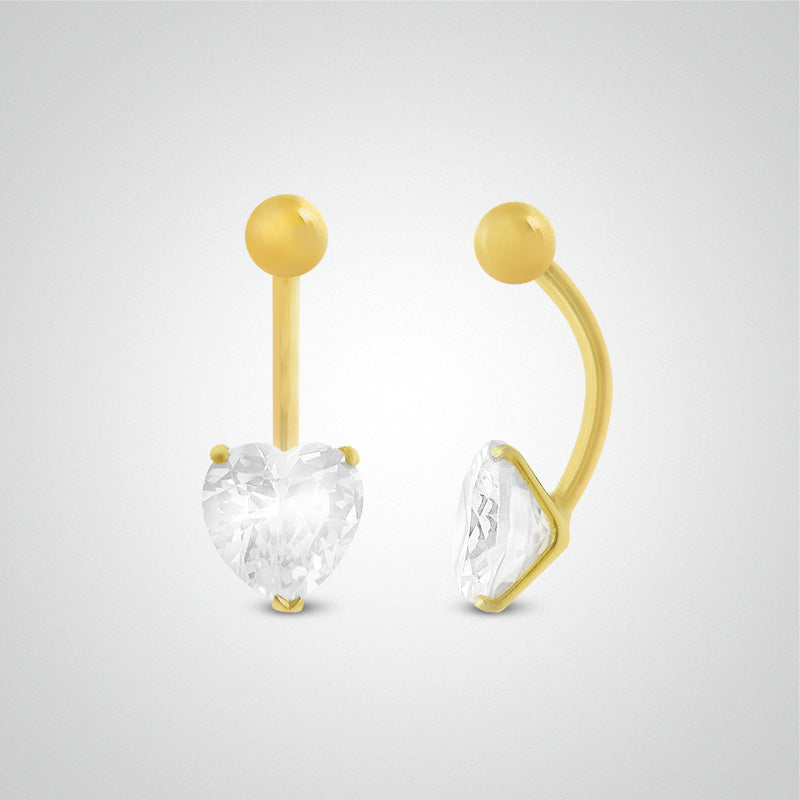 Piercing nombril or jaune 18 carats