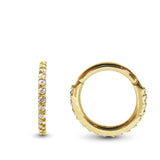 Anneau clicker or jaune et cristaux de Swarovski pour lobe