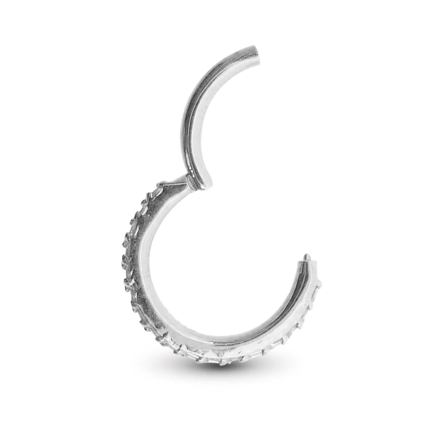 Anneau de piercing clicker en or blanc, avec cristaux de Swarovski, au design élégant et lumineux