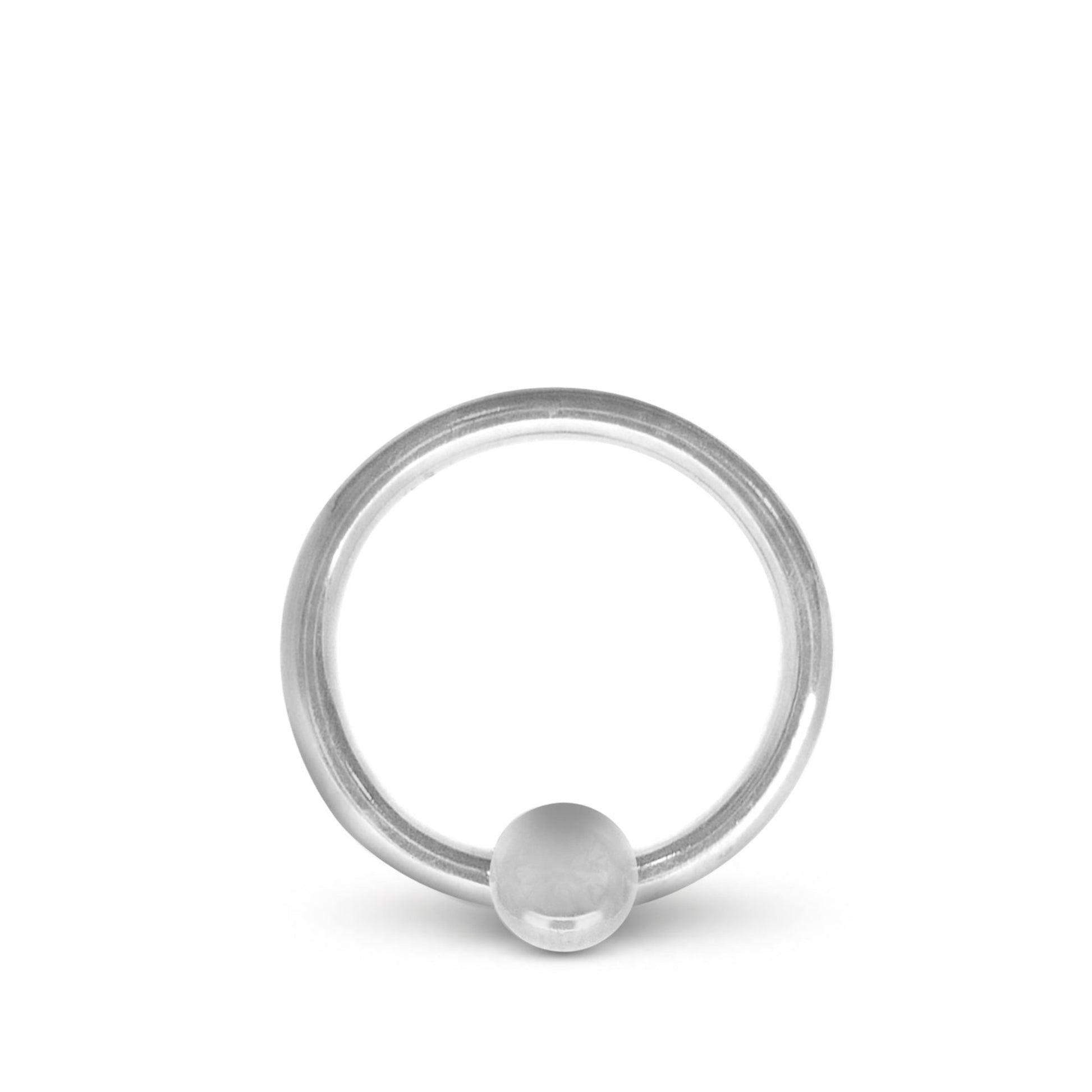 Anneau de piercing type bcr en or blanc massif pour sexe