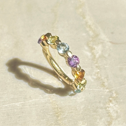 Anneau Clicker en Or Jaune 18 Carats – Pierres Précieuses