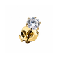 Boucle d'oreille solitaire diamant de synthèse 3 mm or 18 carats fond blanc – EZOR