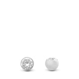 Boule de piercing or blanc avec oxyde zirconium (1,2mm)