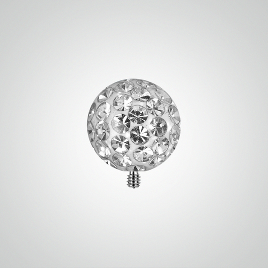 Piercing vissable or jaune avec cristal de Swarovski