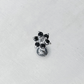 Boucle d'oreille fleur en or blanc