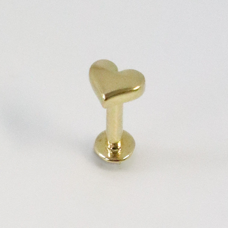 Piercing tragus coeur plein en or jaune