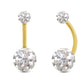 piercing nombril or jaune 18 carats cristal premium