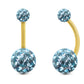 piercing nombril or jaune cristal premium brillant