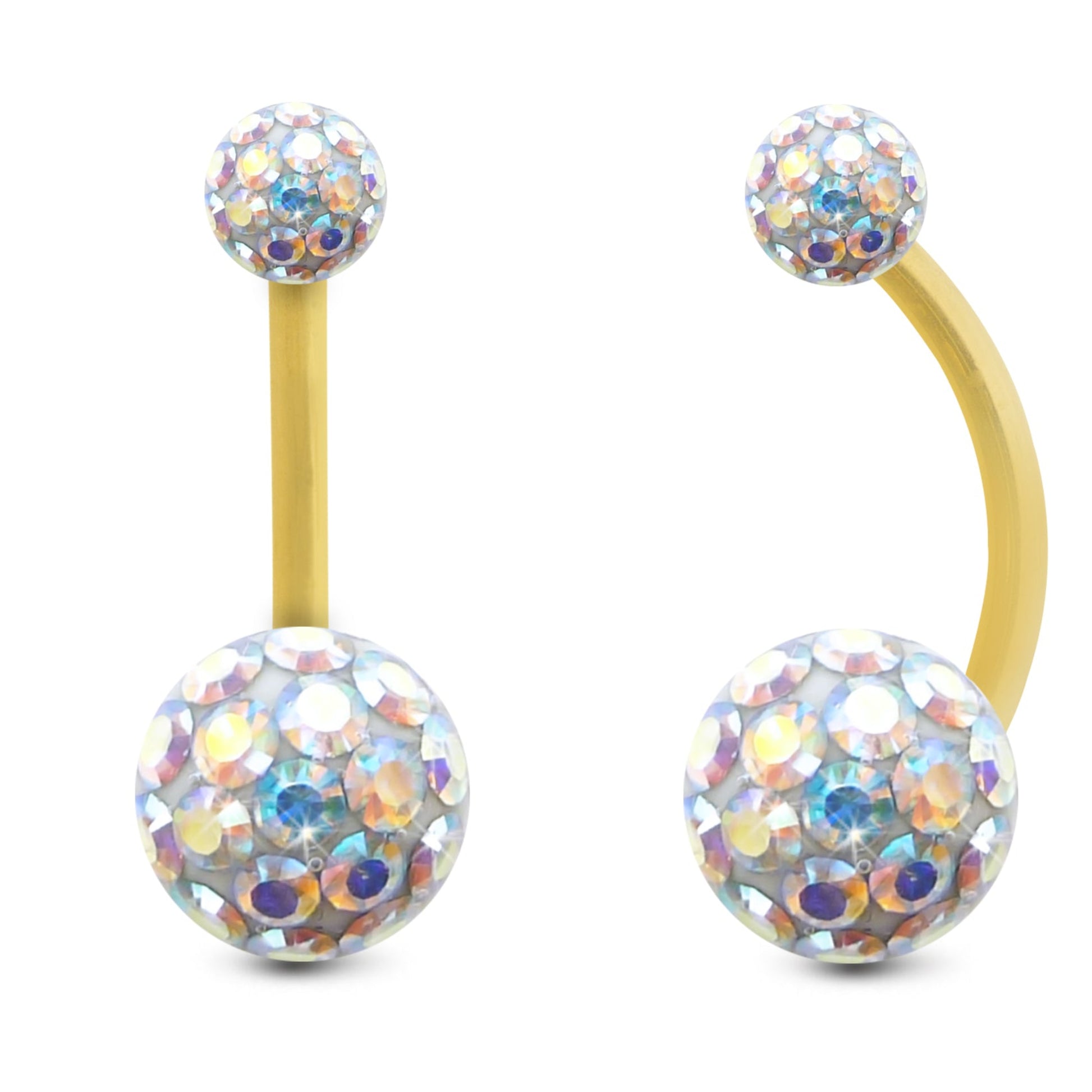 bijou nombril or jaune 18 carats cristal premium