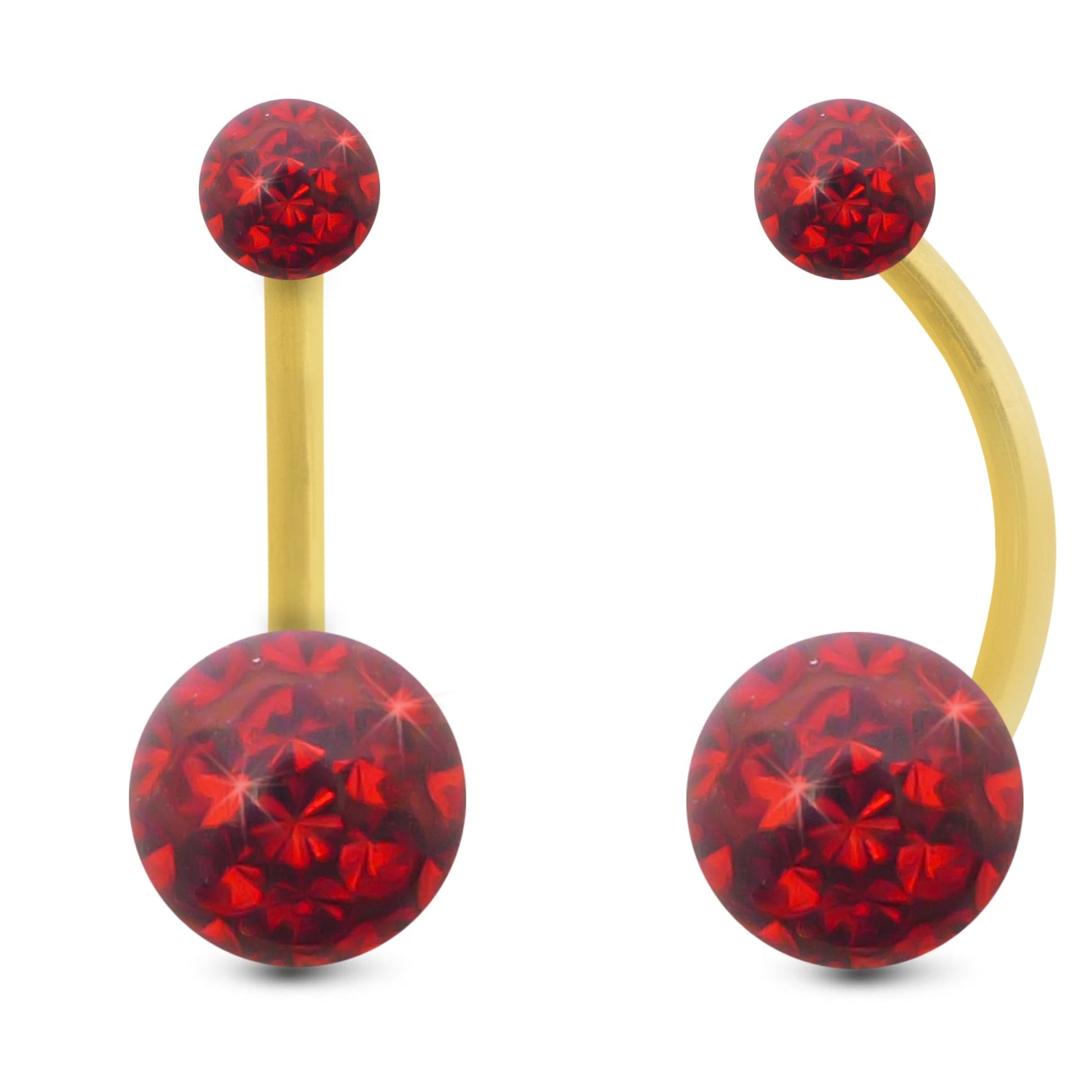 bijou piercing nombril or jaune luxe cristal premium rouge