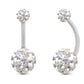 bijou nombril or blanc 18 carats cristal premium 6mm 10mm blanc