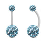 piercing nombril luxe or blanc 18 carats cristal premium