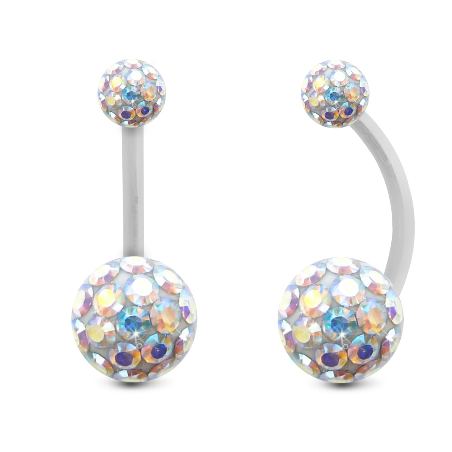 piercing nombril or blanc 18k cristal premium brillant