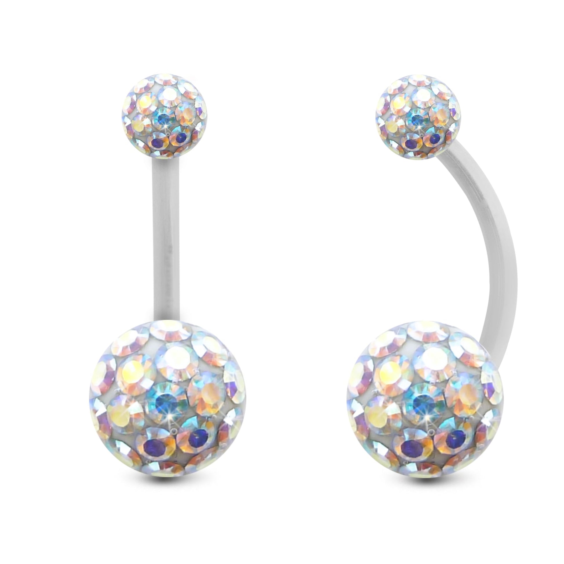 piercing nombril or blanc 18k cristal premium brillant