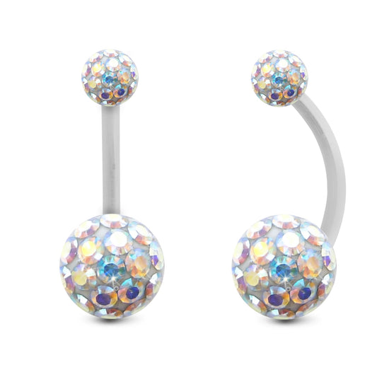 piercing nombril or blanc 18k cristal premium brillant