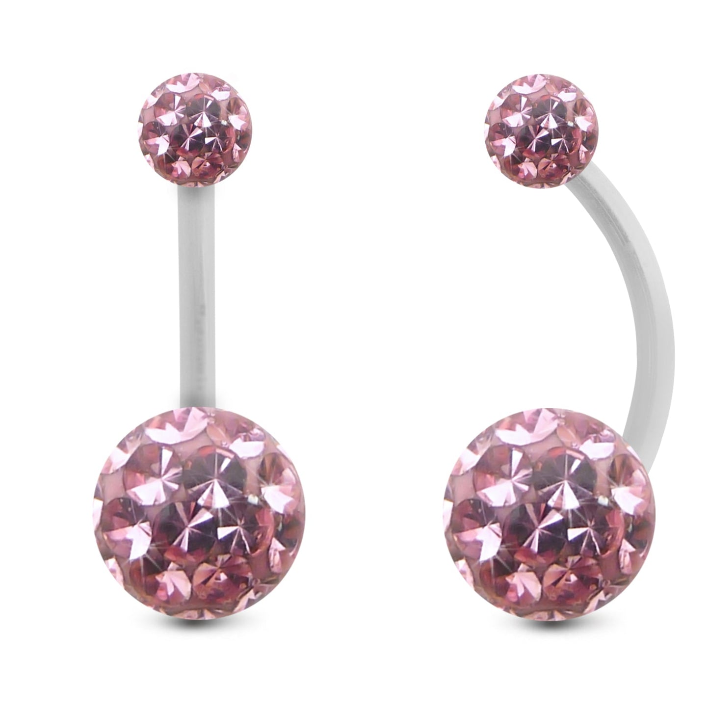 bijou piercing nombril or blanc luxe cristal premium rose