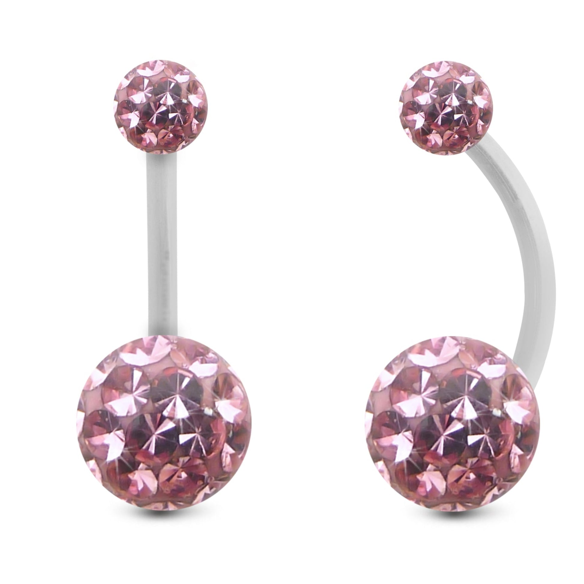 bijou piercing nombril or blanc luxe cristal premium rose