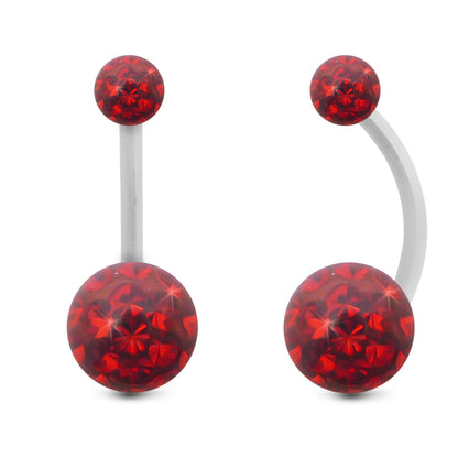piercing nombril or blanc 18 carats cristal premium rouge