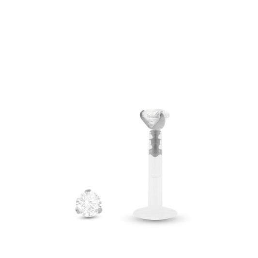 Piercing anti-hélix en or blanc 18 carats avec diamant 0,02 carat