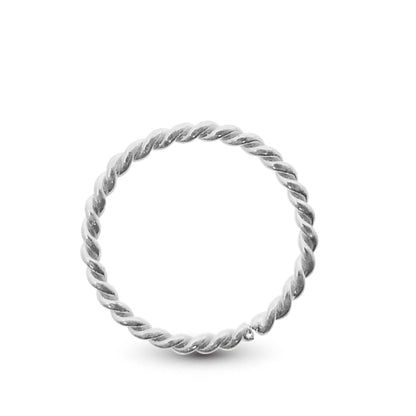 Piercing anti-hélix en or blanc 18 carats avec anneau torsadé à écarter