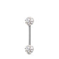 Piercing Cristal premium et barre droite en or blanc (boules vissables blanc)