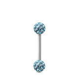 White gold tragus bar piercing with Swarovski crystal ball